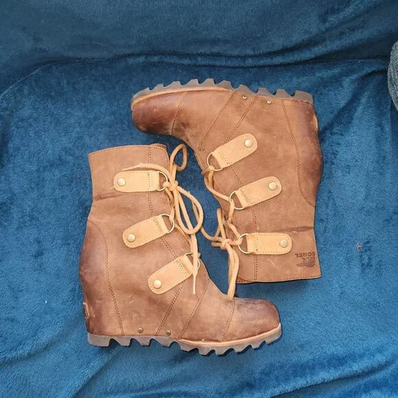 ✨ SOREL “Joan of Arctic Wedge” Waterproof Leather Boots – Women’s Size 7 (NWOT) - Picture 4 of 16